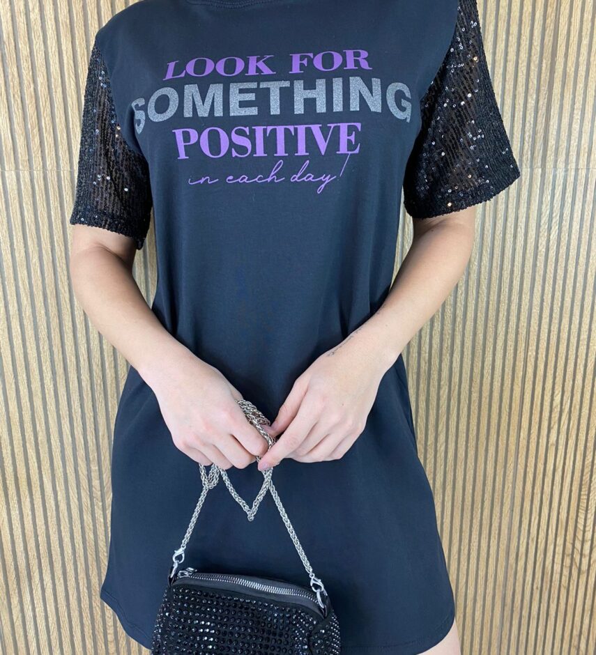 fernandaramosstore com br vestido camisetao preto manga em paete look for something 2