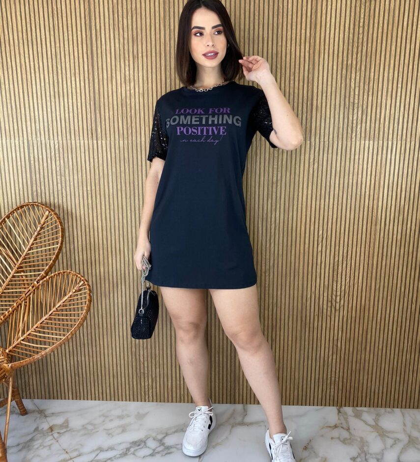 fernandaramosstore com br vestido camisetao preto manga em paete look for something