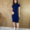 fernandaramosstore com br vestido canelado sem bojo manga curta gola azul marinho 1