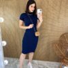 fernandaramosstore com br vestido canelado sem bojo manga curta gola azul marinho 5