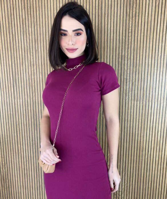 fernandaramosstore com br vestido canelado sem bojo manga curta gola fucsia 1