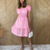 fernandaramosstore com br vestido curto laise com bojo rosa ombro a ombro 3