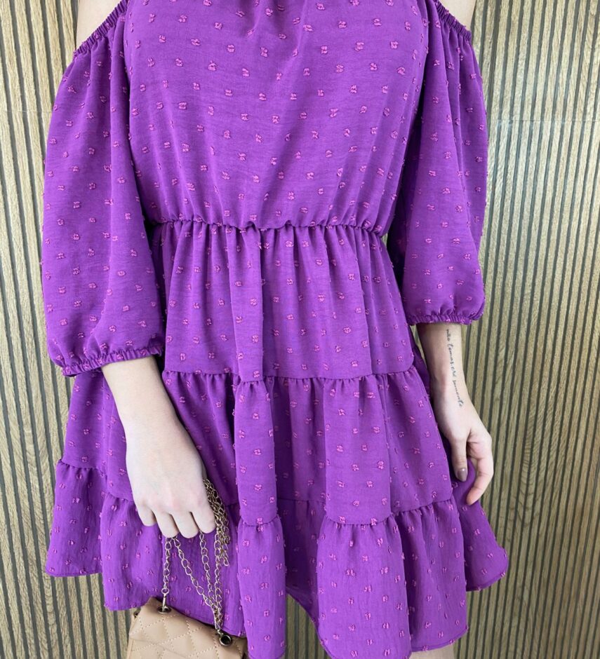 Vestido Curto Ombro a Ombro sem Bojo Fúcsia - Fernanda Ramos Store