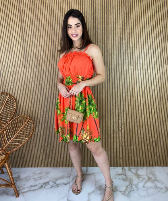 fernandaramosstore com br vestido curto sem bojo alca regulavel estampa coqueiros coral 2