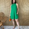 fernandaramosstore com br vestido curto sem bojo com bolsos e amarracao atras verde 2