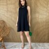 fernandaramosstore com br vestido curto sem bojo com bolsos e amarracao preto 2