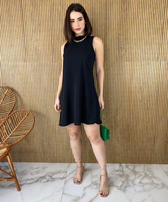 fernandaramosstore com br vestido curto sem bojo com bolsos e amarracao preto 2