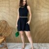 fernandaramosstore com br vestido curto sem bojo com bolsos e amarracao preto 3