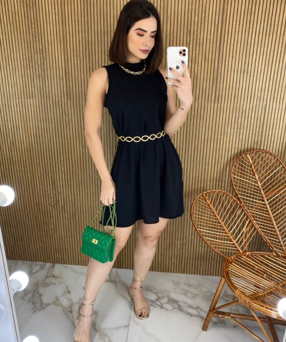 fernandaramosstore com br vestido curto sem bojo com bolsos e amarracao preto