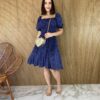 fernandaramosstore com br vestido curto sem bojo com lastex estampa flores fundo azul