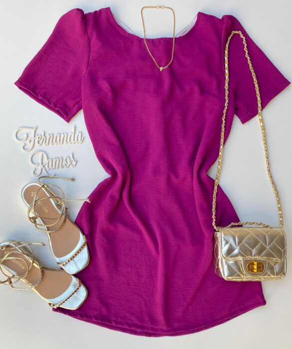 fernandaramosstore com br vestido curto sem bojo manga curta soltinho fucsia