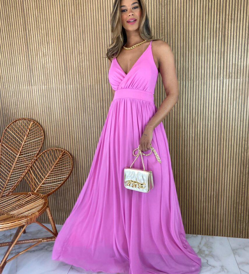 fernandaramosstore com br vestido longo alca regulavel com bojo tule rosa
