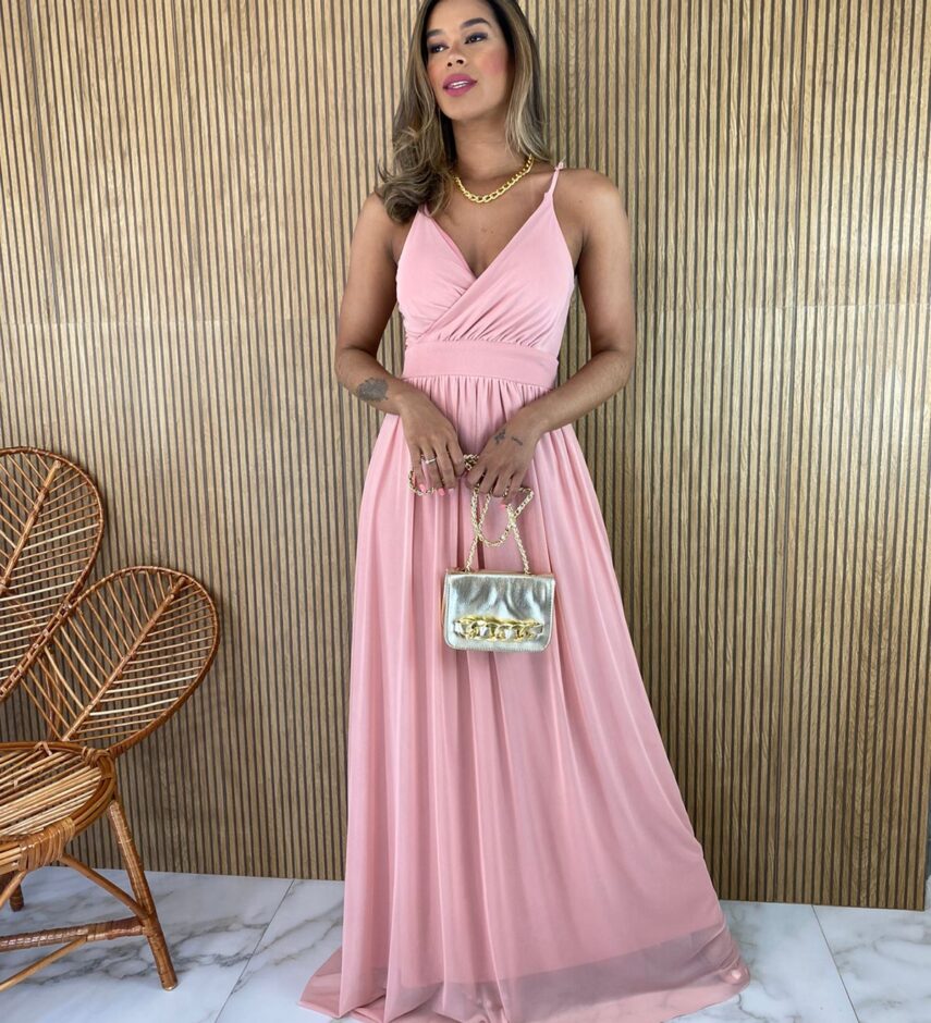 fernandaramosstore com br vestido longo alca regulavel com bojo tule rose 5
