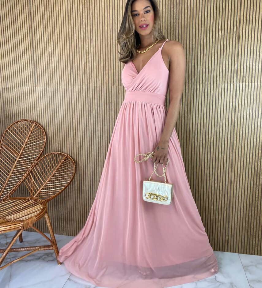 fernandaramosstore com br vestido longo alca regulavel com bojo tule rose