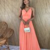 fernandaramosstore com br vestido longo alca regulavel com bojo tule salmao 2