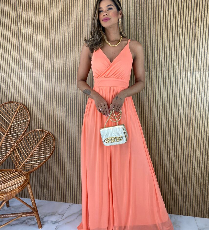 fernandaramosstore com br vestido longo alca regulavel com bojo tule salmao 2