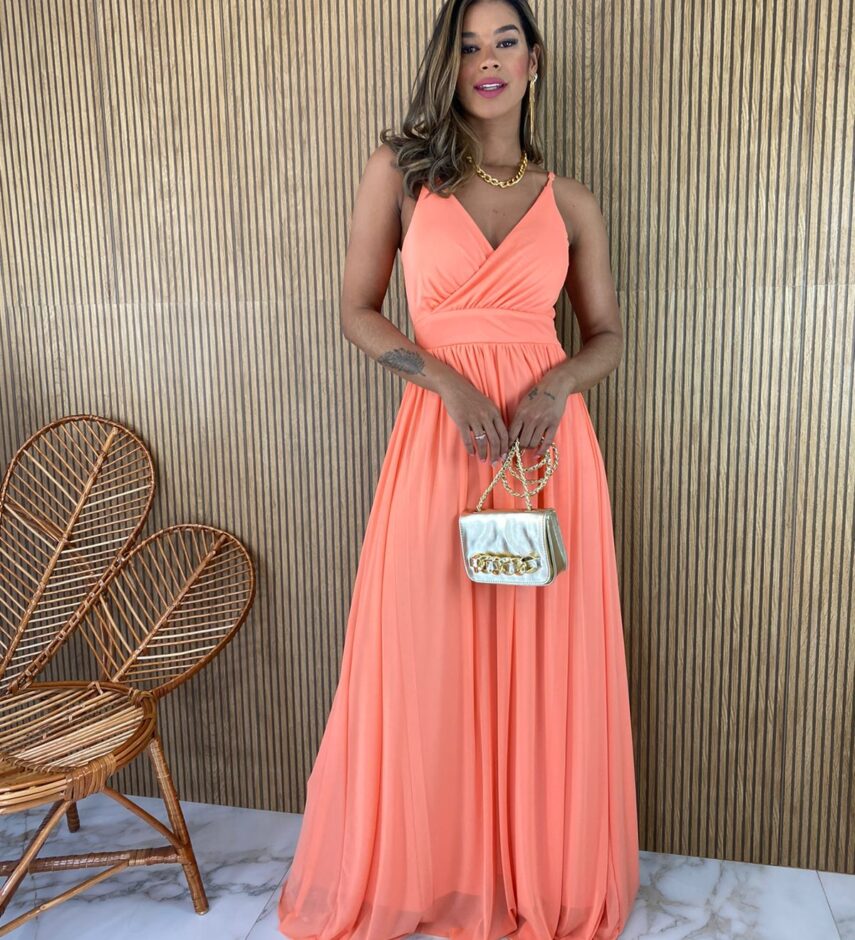 fernandaramosstore com br vestido longo alca regulavel com bojo tule salmao 3