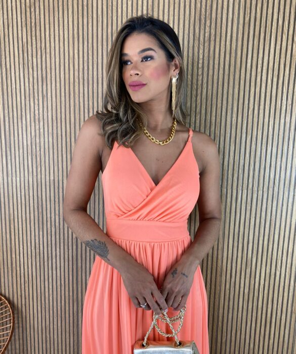 fernandaramosstore com br vestido longo alca regulavel com bojo tule salmao 4