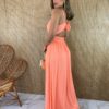 fernandaramosstore com br vestido longo alca regulavel com bojo tule salmao 6