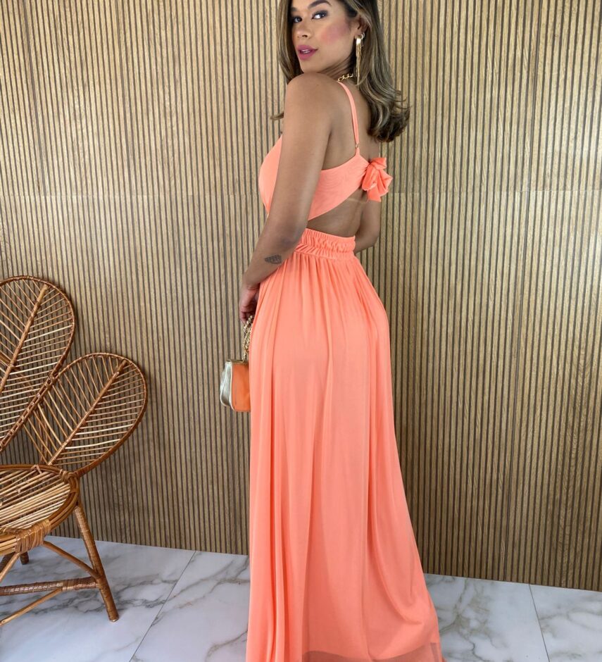 fernandaramosstore com br vestido longo alca regulavel com bojo tule salmao 6