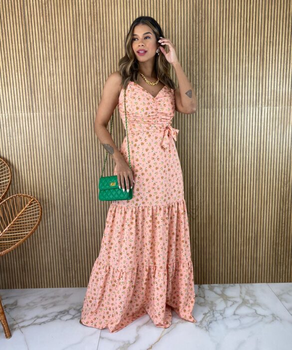 fernandaramosstore com br vestido longo com bojo franzido e amarracao estampado verde copia 3