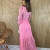 fernandaramosstore com br vestido longo com bojo manga longa decote v tule rosa 5