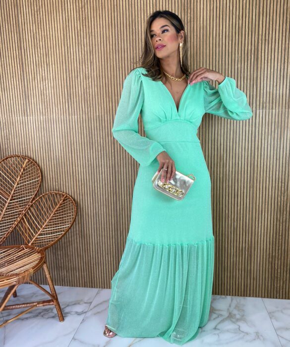 fernandaramosstore com br vestido longo com bojo manga longa decote v tule verde 2