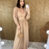 fernandaramosstore com br vestido longo com bojo tule bege manga longa com fenda 1