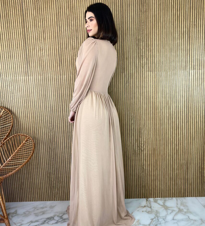 fernandaramosstore com br vestido longo com bojo tule bege manga longa com fenda