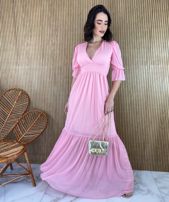 fernandaramosstore com br vestido longo com bojo tule manga 34 rosa