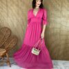 fernandaramosstore com br vestido longo com bojo tule manga 34 rosa 6