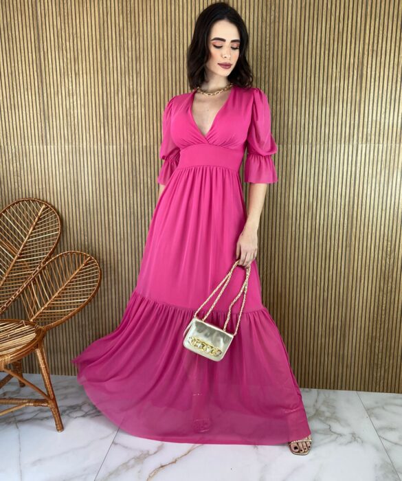 fernandaramosstore com br vestido longo com bojo tule manga 34 rosa 6