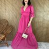 fernandaramosstore com br vestido longo com bojo tule manga 34 rosa 7