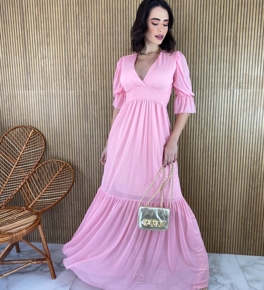 fernandaramosstore com br vestido longo com bojo tule manga 34 rosa