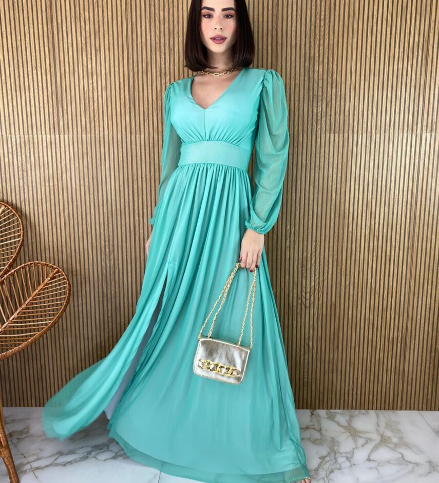 fernandaramosstore com br vestido longo com bojo tule verde agua manga longa com fenda