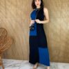 fernandaramosstore com br vestido longo de malha alca grossa azul bic e preto