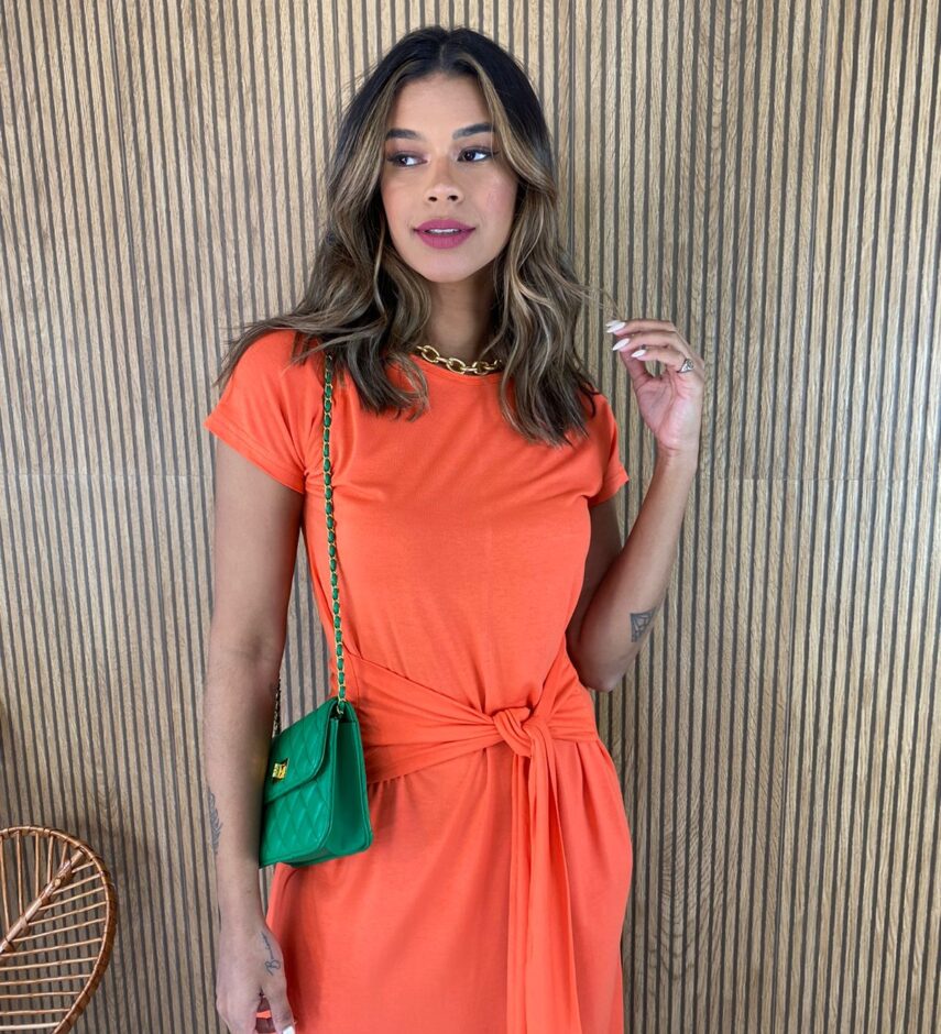 fernandaramosstore com br vestido longo de malha manga curta com amarracao laranja 3