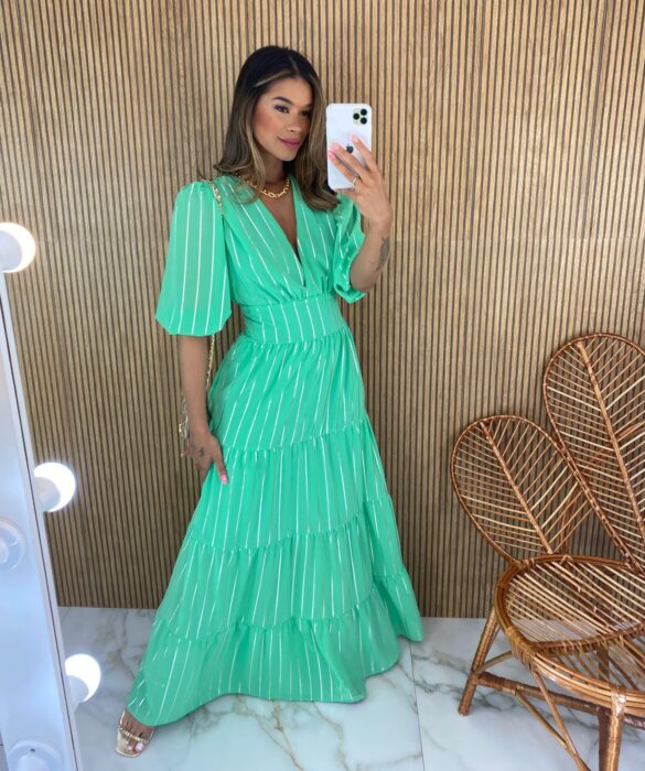 fernandaramosstore com br vestido longo manga 34 sem bojo lastex atras verde 3