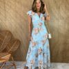 fernandaramosstore com br vestido longo manga curta sem bojo crepe estampa flores azul