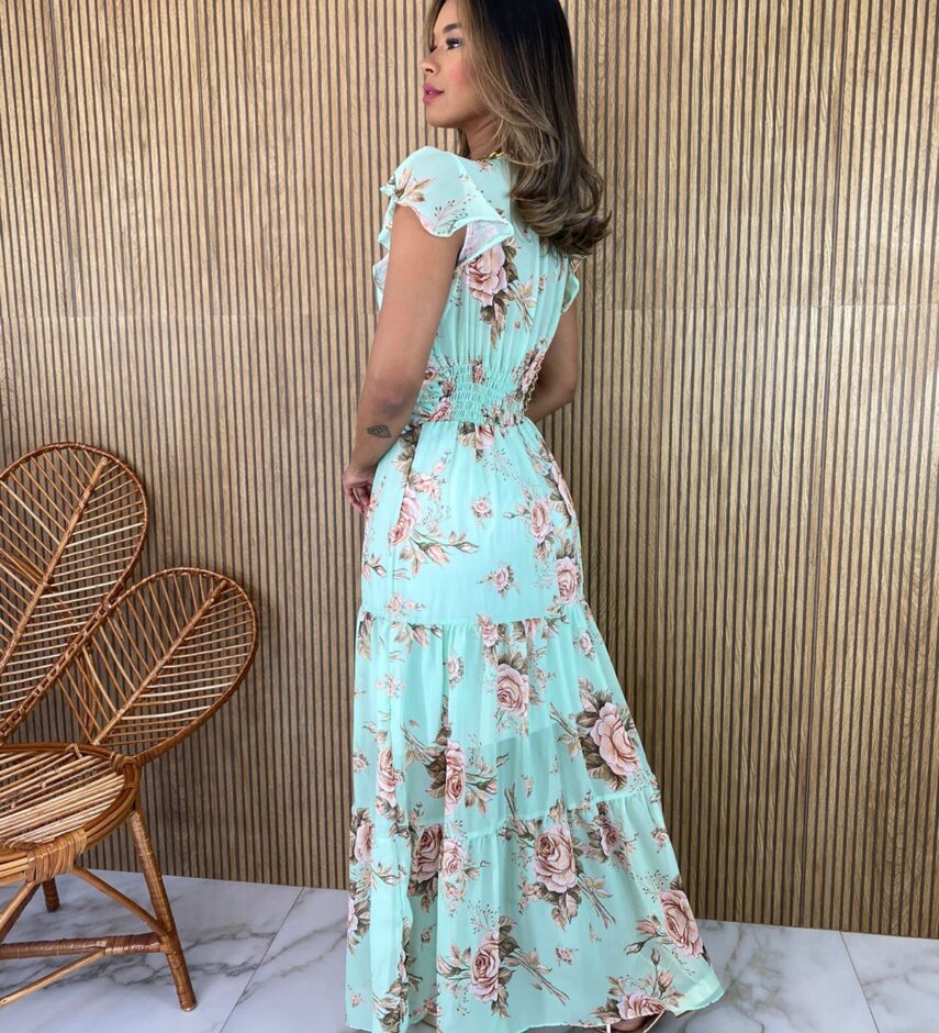 fernandaramosstore com br vestido longo manga curta sem bojo crepe estampa flores verde