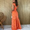 fernandaramosstore com br vestido longo sem bojo alca com babadinho floral laranja