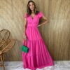 fernandaramosstore com br vestido longo sem bojo com botoes babadinho nas mangas pink