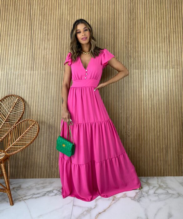 fernandaramosstore com br vestido longo sem bojo com botoes babadinho nas mangas pink