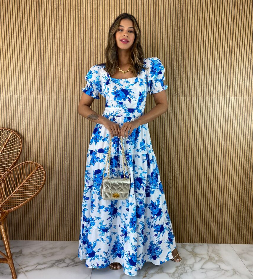 fernandaramosstore com br vestido longo sem bojo floral azul bic manga bufante 2