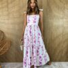 fernandaramosstore com br vestido longo sem bojo floral fucsia branco amarracao na alca