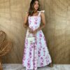 fernandaramosstore com br vestido longo sem bojo floral fucsia fundo branco amarracao na alca