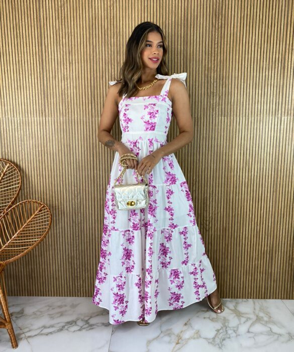 fernandaramosstore com br vestido longo sem bojo floral fucsia fundo branco amarracao na alca