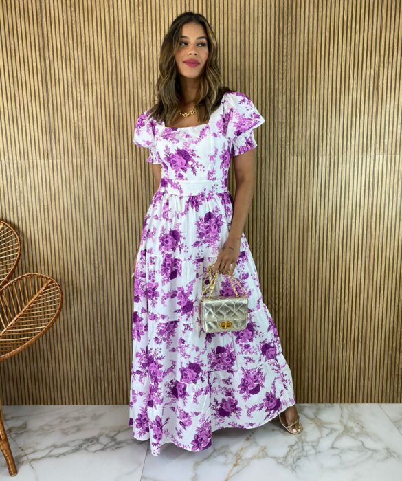 fernandaramosstore com br vestido longo sem bojo off white floral fucsia manga bufante 1