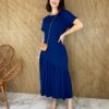 fernandaramosstore com br vestido midi de malha manga curta gola redonda azul marinho