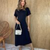 fernandaramosstore com br vestido midi de malha manga curta gola redonda preto